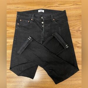 Buck Mason, Slim Fit Black Selvedge Jeans, Size 32 x 32”